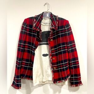 St John by Marie Gray plaid knit jacket